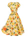 [Vorverkauf] Gelb 1950er Hortensie Blumen Gerüschtes Kleid