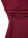 1950er Solide Empire-Taille V-Ausschnitt Puffärmel Kleid