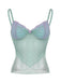 Türkis 1940er Dots Netz Meerjungfrauen Camisole