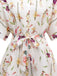 Multicolor 1950er Blumen Revers Fledermausärmel Romper