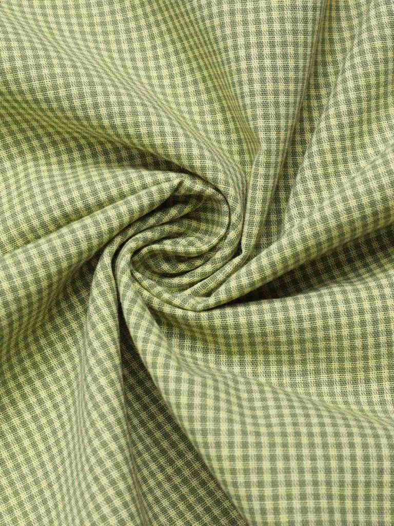 Grün 1940er Spitze Stitching Gingham Plaid Baumwolle Kleid
