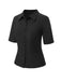 [Vorverkauf] 2PCS 1950er Schwarz Bluse & Grau Pin Check Halftergurt Rock