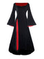 1930er Morticia Addams Samt Glockenärmel Kleid