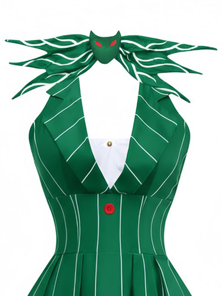 [Vorverkauf] 1960er Nightmare Before Weihnachten Schläger Streifen Kleid