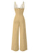 1930er Blumen Patchwork V-Ausschnitt Träger Jumpsuit