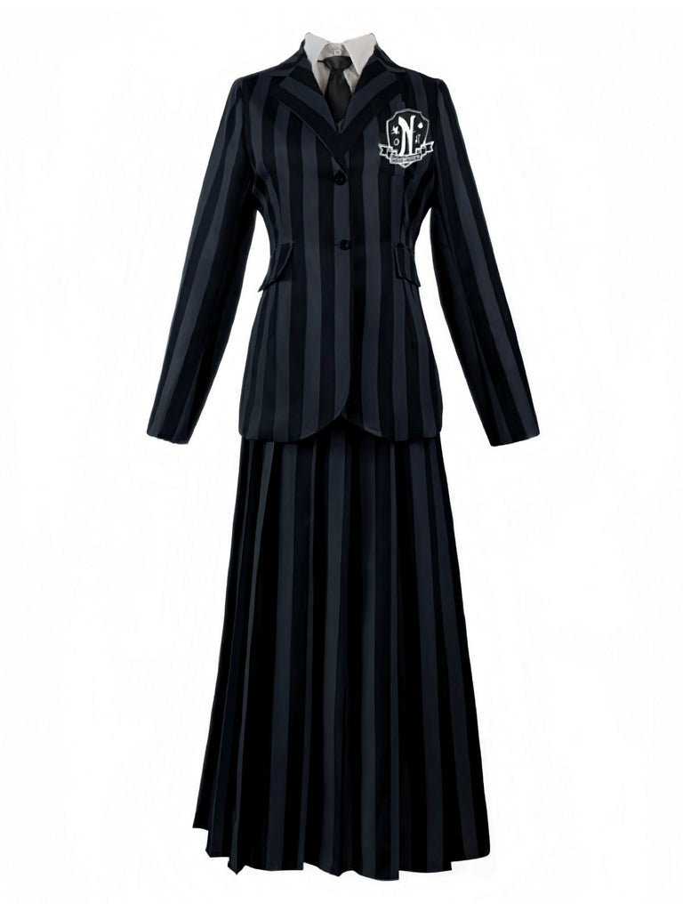 1940er Wednesday Streifen Uniform Kostümset