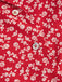 Rot 1950er Kleine Blumen Revers Bogen Top