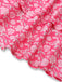 Pfirsichrosa 1960er Gesmokt Blumen Halter Kleid