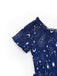 Blau 1950er Sterne Mond Irregulär Saum Schulterfrei Kleid