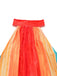 Multicolor 1960er Runden Halter Gürtel Streifen Jumpsuit