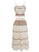 2PCS Beige 1970er Bohemien Fransenriemen Top & Rock