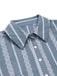 [Vorverkauf] Blau 1950er Geometrisch Print Revers Kleid