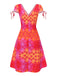 [Vorverkauf] Rosa 1960er Häkeln Trimmen Psychedelisch Blumen Kleid