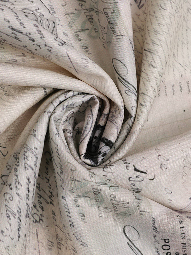 [Vorverkauf] Khaki 1950er Zeitung Schmetterling Patchwork Kleid