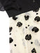 Schwarz 1950er 3D Blumen Rüschen Kleid