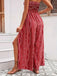 1970er Bohemien Trägerlos Schlitz Gesmokt Jumpsuit
