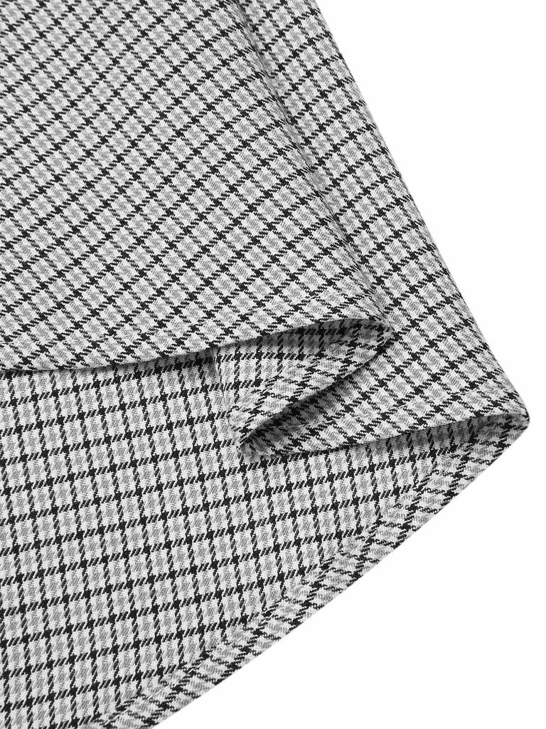 2PCS 1950er Schulterfrei Top & Tasten Plaids Rock