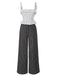 [Vorverkauf] 1960er Träger Kontrast Polka Dots Rüschen Jumpsuit