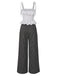 [Vorverkauf] 1960er Träger Kontrast Polka Dots Rüschen Jumpsuit