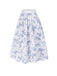 2PCS Weiß 1950er Schulterfrei Puff Top & Blumen Rock