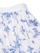 2PCS Weiß 1950er Schulterfrei Puff Top & Blumen Rock