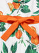 Orange 1950er Bogen-Taille Träger Kleid