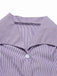 [Vorverkauf] 2PCS Lavendel 1940er Revers Streifen Bluse & Solide Rock