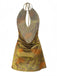 Grün 1960er Blumen Halter Hohl Rückenfrei Kleid