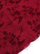 Weinrot 1930er V-Ausschnitt Blumen Netz Kleid