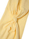 2PCS Gelb 1960er Solide Rohr Top & Bodycon Rock