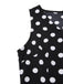 Schwarz 1960er Polka Dots V-Ausschnitt Kleid