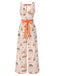 [Vorverkauf] Orange 1950er Strand Briefmarken Verdreht Jumpsuit