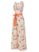 [Vorverkauf] Orange 1950er Strand Briefmarken Verdreht Jumpsuit
