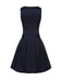 1960er Niedriger Taille Plissiertes Streifen Gürtel Kleid