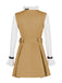2PCS Khaki 1960er Rüschen Kragen Megan's Kostümset