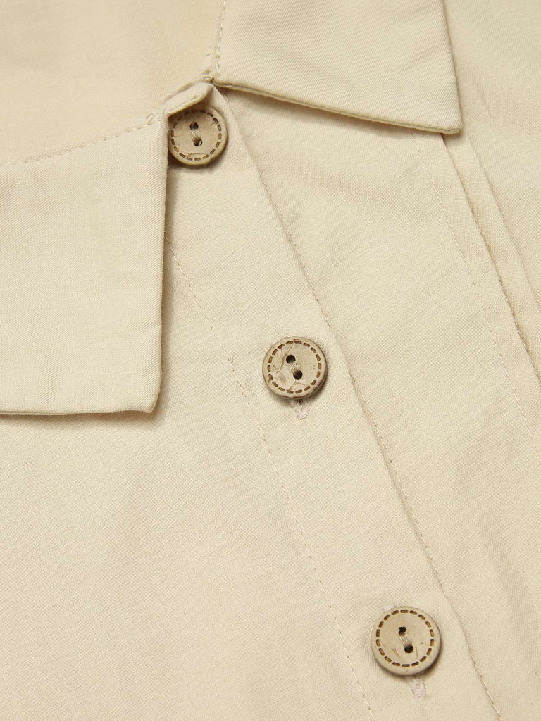 2PCS 1930er Baumwolle Solide Bluse & Latzhose