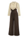 2PCS 1930er Baumwolle Solide Bluse & Latzhose