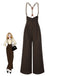 2PCS 1930er Baumwolle Solide Bluse & Latzhose
