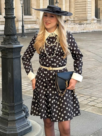 Schwarz 1940er Wednesday Kostüm Mittwoch Addams-Stil Kleid