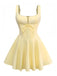 1960er Solide Spitze Träger Schnürung Skater Kleid