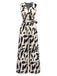 Beige 1930er Chorhemd Blätter Silhouette Jumpsuit
