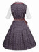 3PCS Rosa 1950er Oktoberfest Dirndl Spitze Top & Stickerei Schleife Kleid