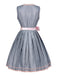 2PCS Blaugrau 1950er Oktoberfest Dirndl Blumen Kleid & Stickerei Schürze