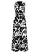 Schwarz & Weiß 1950er Pflanzen Silhouette Gürtel Jumpsuit