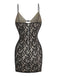 Schwarz 1960er Hohl Blumen Spitze Enges Kleid