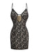 Schwarz 1960er Hohl Blumen Spitze Enges Kleid