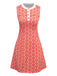 [Vorverkauf] Orange 1960er Hippie Blumen Rundhals Kleid