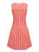 [Vorverkauf] Orange 1960er Hippie Blumen Rundhals Kleid