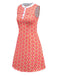 [Vorverkauf] Orange 1960er Hippie Blumen Rundhals Kleid