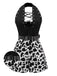 Schwarz 1980er Punk Halter Hohl Kuh-Muster Romper